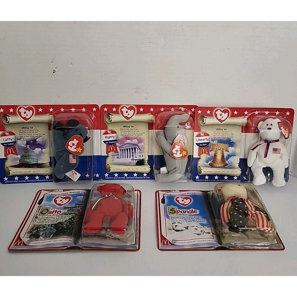 McDonalds Ty Teenie Beanie Babies 2000 AMERICAN TRIO‎ - Complete set of 5